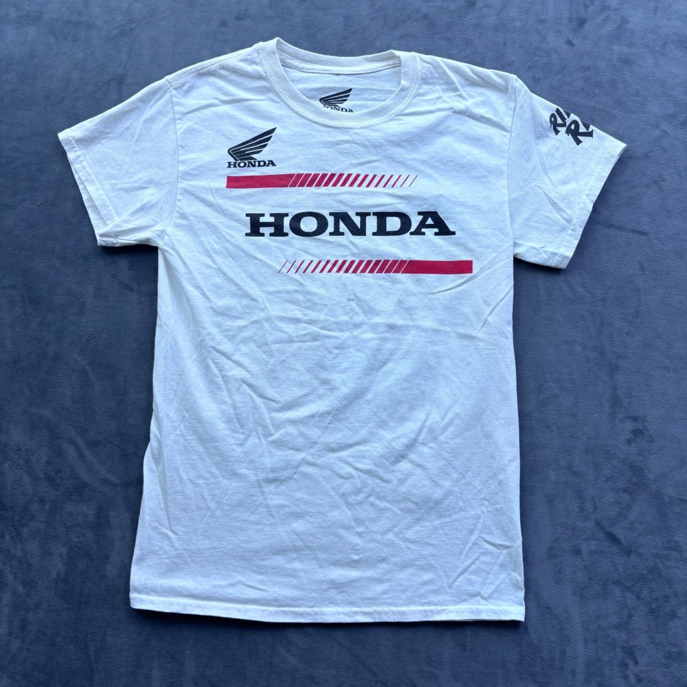 Honda Ride Red Graphic T-Shirt White Racing Motor Sports Mens Small